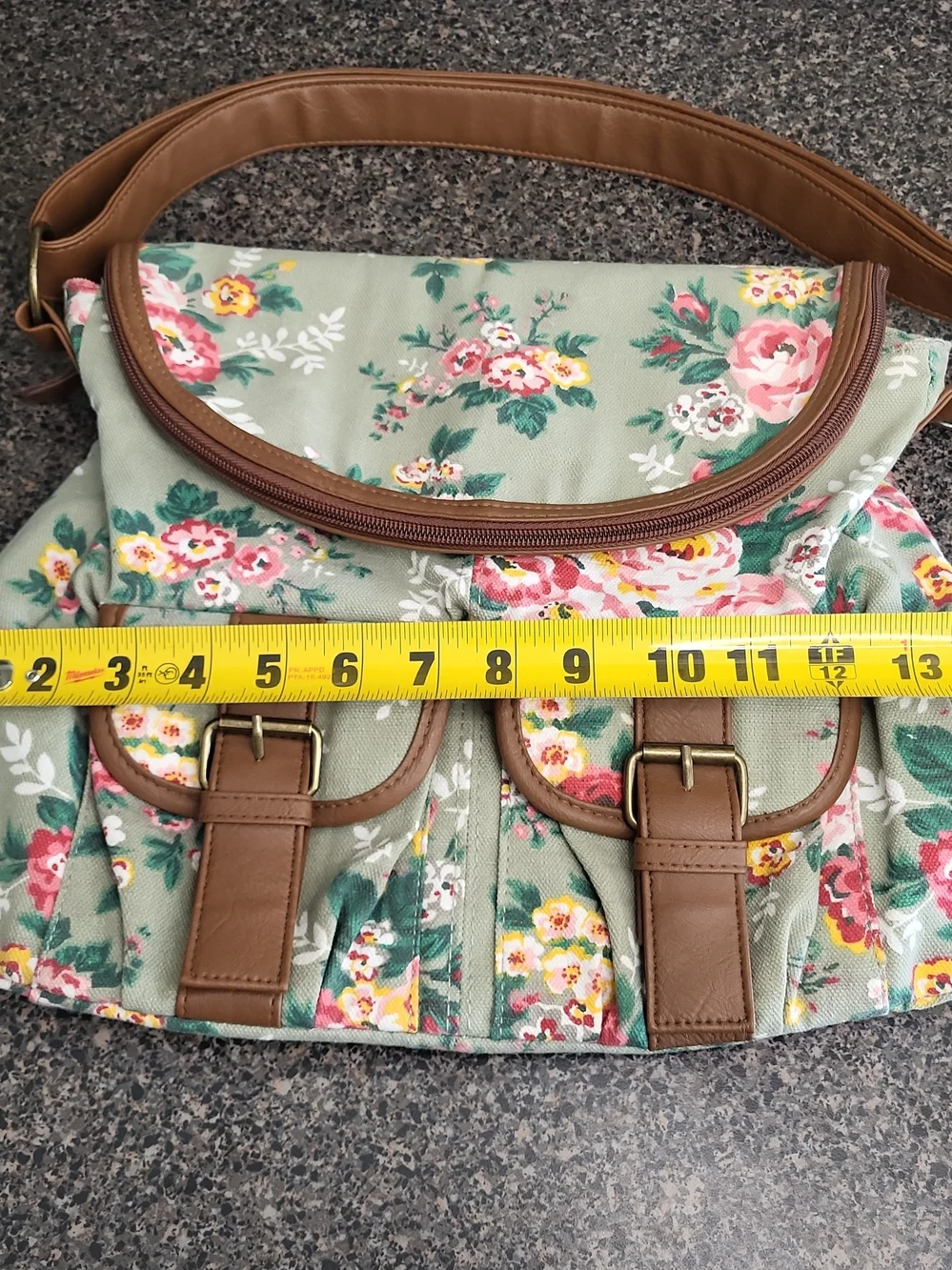 Y2K Mary Kate Ashley Olsenboye Floral Canvas Messenger Satchel Cottagecore Boho